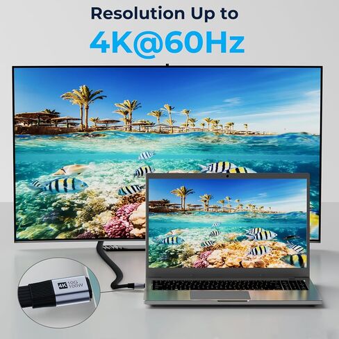 Flat USB C Cable, USB 3.2 Gen 2 Cable 6FT, 10Gbps Data Transfer, 4K@60Hz Video Display, 100W PD Fast Charging, Thunderbolt 4/3 Compatible with iPhone 16/15 Pro Max, MacBook, iPad, SSD, Docking, eGPU in Saudi Arabia