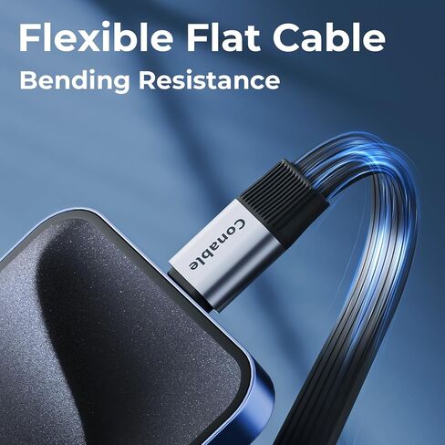 Flat USB C Cable, USB 3.2 Gen 2 Cable 6FT, 10Gbps Data Transfer, 4K@60Hz Video Display, 100W PD Fast Charging, Thunderbolt 4/3 Compatible with iPhone 16/15 Pro Max, MacBook, iPad, SSD, Docking, eGPU in Saudi Arabia
