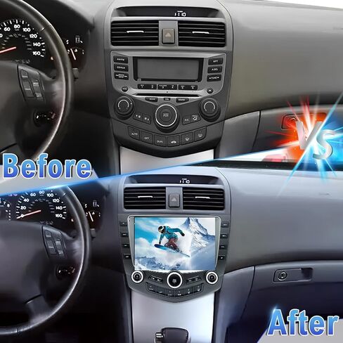 راديو سيارة Android 14 مزدوج Din متوافق مع Honda Accord 2003 2004 2005 2006 2007، 2G+32G 9 بوصة شاشة تعمل باللمس ستيريو سيارة مع Carplay لاسلكي Android Auto GPS WiFi Mic كاميرا احتياطية in Saudi Arabia