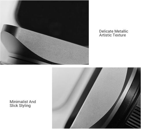 62mm Square Metal Lens Hood and Cap, Matte Finish Anti Reflection Aluminum Alloy with Velvety Black Interior Lining, for DSLR Camera Lens Protection in Saudi Arabia