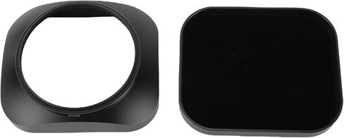 62mm Square Metal Lens Hood and Cap, Matte Finish Anti Reflection Aluminum Alloy with Velvety Black Interior Lining, for DSLR Camera Lens Protection in Saudi Arabia