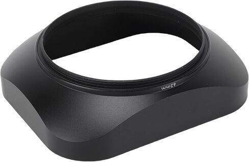62mm Square Metal Lens Hood and Cap, Matte Finish Anti Reflection Aluminum Alloy with Velvety Black Interior Lining, for DSLR Camera Lens Protection in Saudi Arabia