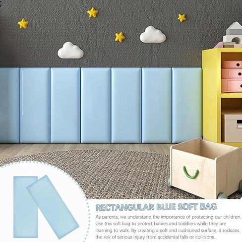3D Anti-Collision Wall Padding Reusable and Removable Padded Wall Panel for Bedroom, Children's Room, 19.7" x 39.4", Pack of 5 in Saudi Arabia