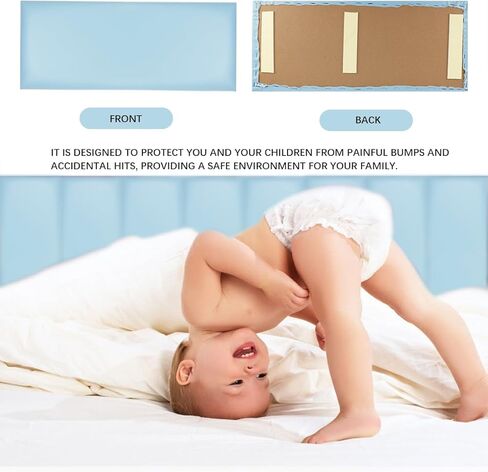 3D Anti-Collision Wall Padding Reusable and Removable Padded Wall Panel for Bedroom, Children's Room, 19.7" x 39.4", Pack of 5 in Saudi Arabia