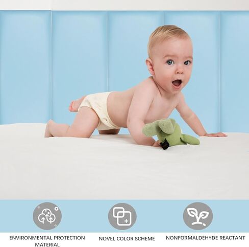 3D Anti-Collision Wall Padding Reusable and Removable Padded Wall Panel for Bedroom, Children's Room, 19.7" x 39.4", Pack of 5 in Saudi Arabia