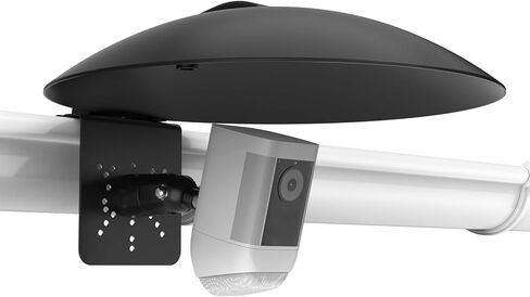 Waterproof Outdoor Sun Rain Shade Shield Cover with Gutter Mount Bracket Compatible with R-ing,Blink,eufy,Arlo,Wyze,TP-Link Tapo and All 1/4'' Thread Security Cameras (Black) in Saudi Arabia