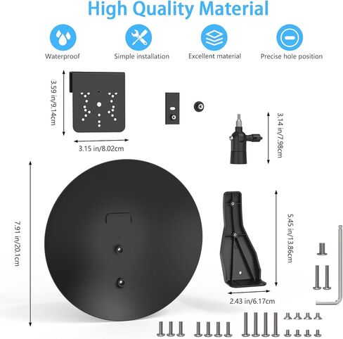Waterproof Outdoor Sun Rain Shade Shield Cover with Gutter Mount Bracket Compatible with R-ing,Blink,eufy,Arlo,Wyze,TP-Link Tapo and All 1/4'' Thread Security Cameras (Black) in Saudi Arabia