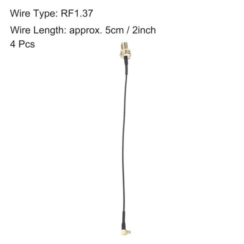 4 قطع من Uxcell MMCX زاوية قائمة ذكر إلى حاجز أنثى RP-SMA، كابل هوائي ضفيرة محوري RF1.37، موصل محول محوري RF، 2 بوصة in Kuwait