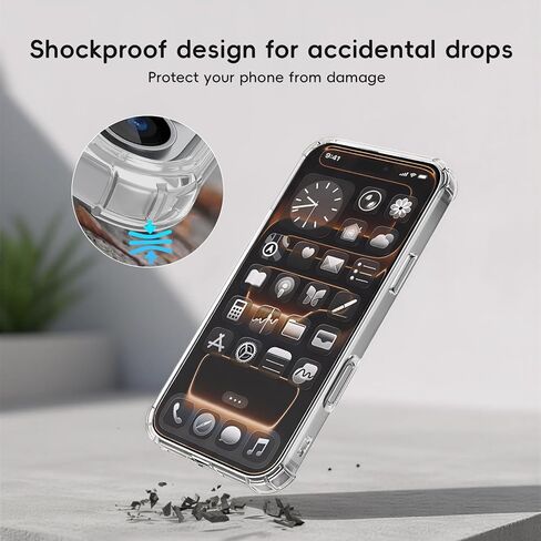 حافظة لهاتف آيفون 17 برو شفافة مع واقي الشاشة وواقي عدسة الكاميرا تغطية كاملة طبقة من الزجاج المقوى صلابة 9H مع صندوق خالٍ من الغبار (عبوة من قطعتين + قطعة واحدة) شفاف in Kuwait