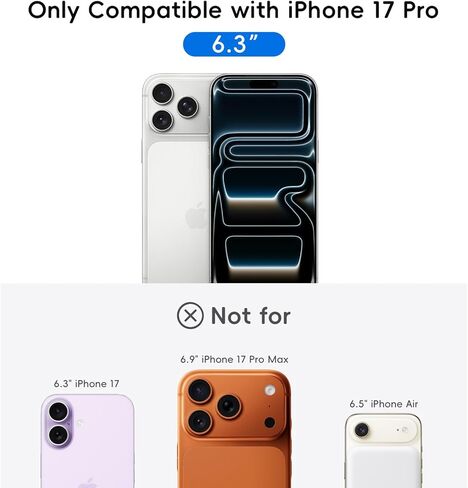 حافظة لهاتف آيفون 17 برو شفافة مع واقي الشاشة وواقي عدسة الكاميرا تغطية كاملة طبقة من الزجاج المقوى صلابة 9H مع صندوق خالٍ من الغبار (عبوة من قطعتين + قطعة واحدة) شفاف in Kuwait