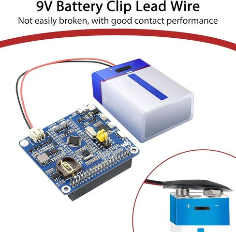 4 Pcs 9V Battery Clip Connector Battery Snap to PH 2.0 Connector Cable I-Type 9 Volt Clip Wire Flexible Buckle Plastic Housing (15cm) in Saudi Arabia