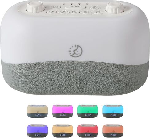 White Noise Machine with 29 Sounds + 16 Colors – Digital Alarm Clock & Amber Night Light for Blue Light Blocking, Gentle Wake Alarm, Sleep Timer & Memory Function for Adults & Kids in Saudi Arabia