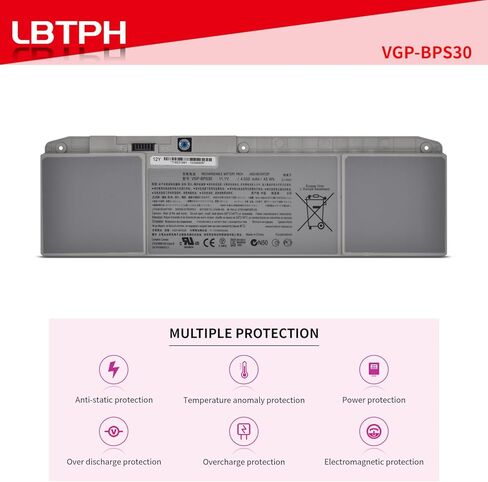 استبدال بطارية الكمبيوتر المحمول المتوافقة مع VGP-BPS30 لجهاز Sony VAIO T11 T13 SVT-11 SVT-13 SVT11113FA SVT11113FAS SVT11113FF SVT11113FFS SVT11113FGS SVT13117EC SVT13117ECS SVT1311S2CS SVT13112FXS SVT13113EN in Saudi Arabia