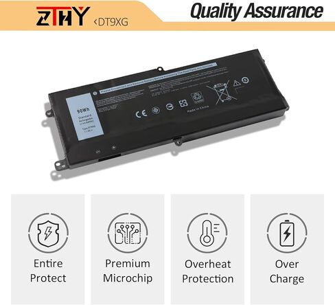 استبدال بطارية الكمبيوتر المحمول ZTHY DT9XG لجهاز Dell Alienware Area-51m R1 R2 ALWA51M-D1733B D1733PB D1735DB D1741DB D1746B D1746W D1748DB D1766PB D1766W D1968B D1969DB Series 7PWKV 0KJYFY 11.4 فولت 90 وات في الساعة in Kuwait