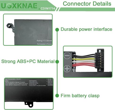 C31N1714 Laptop Battery Replacement for ASUS ZenBook Flip 14 UX461 UX461U UX461UA UX461UN UX461F UX461FA UX461FN UX461UA-E1102T UX461UA-E1012R 1A E1012R E1072T Series C31PQCH 0B200-02750100M in Saudi Arabia