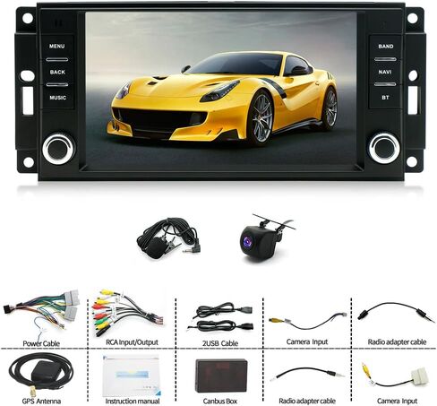 Android 14 Double Din Car Stereo Radio for Dodge Durango 2004-2010,7" Touchscreen Car Radio w/Wireless Carplay Android Auto GPS WiFi Bluetooth RDS DSP SWC Mic Backup Camera in Saudi Arabia