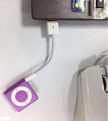 شاحن طاقة USB وكابل بيانات مزامنة، قطعتان متوافقان مع كابل شاحن iPod Shuffle متوافق مع iPod Shuffle الجيل الثالث والرابع والخامس - أبيض in Saudi Arabia