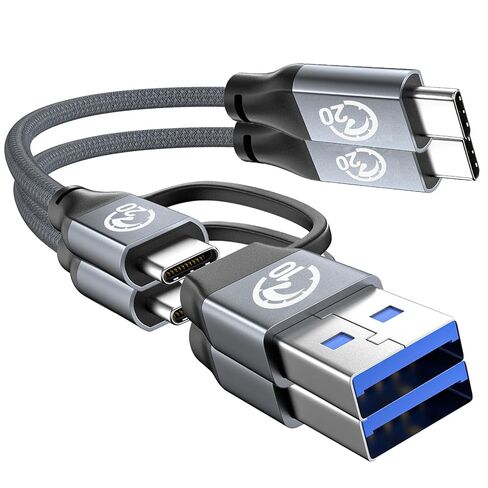 2Pack 6.6FT USB C Cable with USB to USB C Adapter, 20Gbps USB C 3.2 Gen 2 Cable, 4K Video USB C Monitor Cable, 240W PD Fast Charging for iPhone 16 15 Pro, Galaxy S25 Ultra, iPad, MacBook in Saudi Arabia