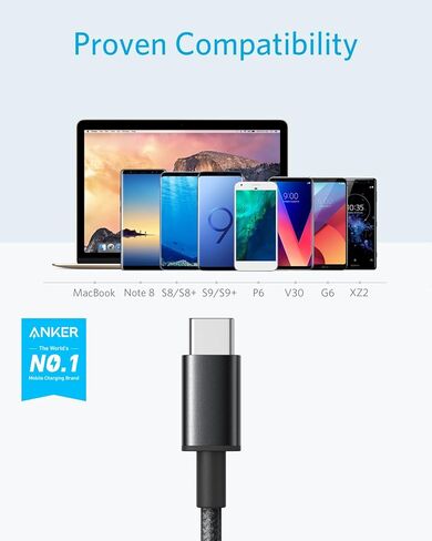 كابل Anker [4 حزم، 3FT]، كابل USB A إلى USB C لسلسلة iPhone 17، Samsung Galaxy S10 S10+، LG V30، Beats Fit Pro والمزيد (أسود) in Saudi Arabia