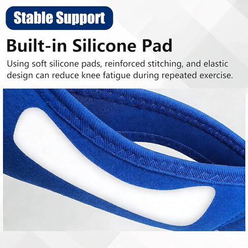 Adjustable Sports Knee Pads 2-Pack, Breathable Knee Straps for Baseball, Volleyball, Basketball, Running, Kneepads with Silicone Pad for Men & Women, Blue in Saudi Arabia