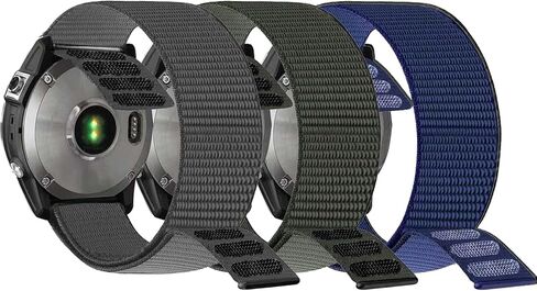 Hook and Loop Quick Dry 26mm Nylon Ultralight Sport Watch Band for Garmin Fenix 8 51mm/Fenix 7X/6X/5X/3/5X Plus/6X Pro Band,UltraFit Strap for Enduro 3/2/1/Quatix 7/Descent Mk2i/Tactix 7Pro,epix Pro in Kuwait