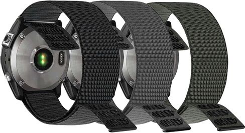 Hook and Loop Quick Dry 26mm Nylon Ultralight Sport Watch Band for Garmin Fenix 8 51mm/Fenix 7X/6X/5X/3/5X Plus/6X Pro Band,UltraFit Strap for Enduro 3/2/1/Quatix 7/Descent Mk2i/Tactix 7Pro,epix Pro in Kuwait