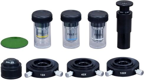 مجهر OMAX 40X-2000X ذو التباين الطوري ثلاثي العينيات LED + كاميرا 9 ميجابكسل + حقيبة حمل من الألومنيوم in Saudi Arabia