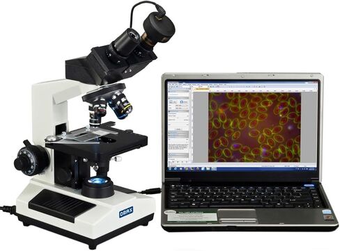 OMAX 40X-2000X Binocular Oil Darkfield Compound Microscope with Replaceable LED Light and 1.3MP Camera in Saudi Arabia