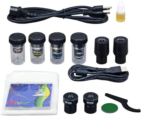 OMAX 40X-2000X مجهر مدمج بكاميرا 3 ميجابكسل مجهر Siedentopf LED مع مجموعة تباين الطور in Saudi Arabia