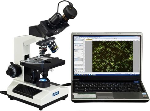 OMAX 40X-2000X Binocular Dry Darkfield Compound Microscope with Replaceable LED Light and 1.3MP Camera in Saudi Arabia