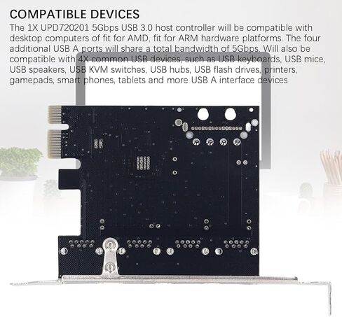 Tangxi 4 Ports PCIe to USB 3.0 Expansion Card, Super Speed 5Gbps PCI Express USB3 Hub Controller Adapter Card for Desktop PC in Saudi Arabia