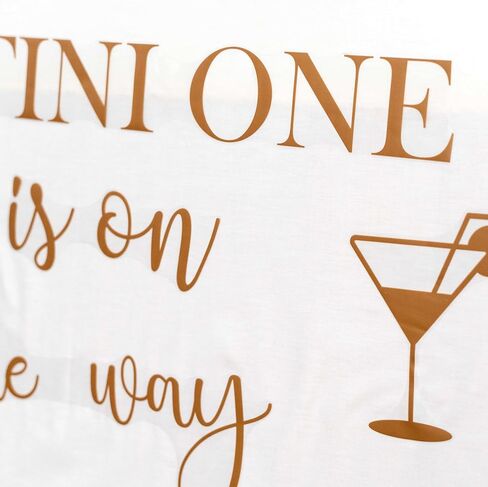 ملصق Upfirst A Tini One is on The Way - ملصقات ديكور لحفلات استقبال المولود الجديد، تكشف عن الجنس/ديكور حفلات استقبال المولود الجديد، ملصقات جدارية بخلفية قوس بالون من زجاج مارتيني (ملصق تيني) in Kuwait