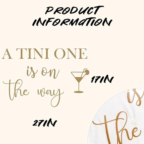 ملصق Upfirst A Tini One is on The Way - ملصقات ديكور لحفلات استقبال المولود الجديد، تكشف عن الجنس/ديكور حفلات استقبال المولود الجديد، ملصقات جدارية بخلفية قوس بالون من زجاج مارتيني (ملصق تيني) in Kuwait