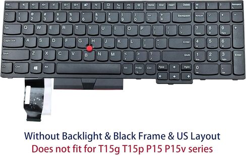 BestParts Non-Backlit Laptop Keyboard Replacement for Lenovo Thinkpad T15 T15 Gen 2 P15s Gen 1 P15s Gen 2 US Layout Black Frame 5N20V77963 5N20V78035 5N20V78144 in Saudi Arabia
