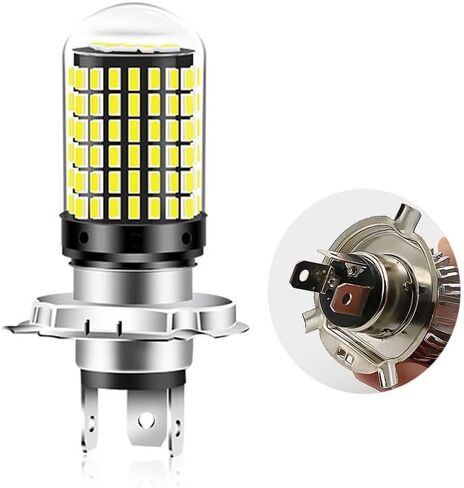 Juren 2 قطعة LED مصابيح أمامية للدراجات النارية 1200LM 3014 144smd LED مصابيح لياماها، ATVS YFM350 450 400 660 700 رابتور 12 فولت (H4) in Kuwait