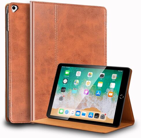 حافظة لجهاز Ipad Pro مقاس 12.9 بوصة الجيل الأول/الثاني 2015/2017 موديل قديم غطاء حماية من الجلد الأصلي، غطاء حماية/إيقاظ تلقائي. بني in Kuwait