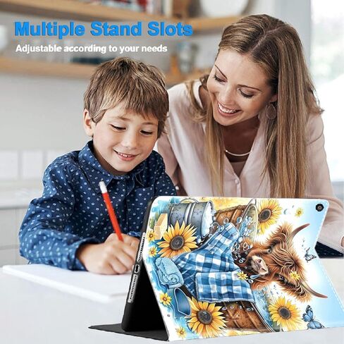 Case for Samsung Galaxy Tab S10 Lite/ S10 FE 2025/ S9 FE 5G 10.9 Inch/Tab S9 11 Inch 2023, Durable Shockproof Protective Cover for Galaxy Tab S10 Lite, Cute Cow Sunflower in Saudi Arabia