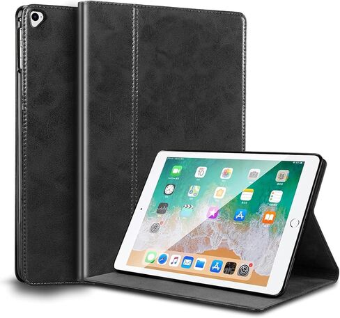 حافظة لجهاز Ipad Pro مقاس 12.9 بوصة الجيل الأول/الثاني 2015/2017 موديل قديم غطاء حماية من الجلد الأصلي، غطاء حماية/إيقاظ تلقائي. بني in Kuwait