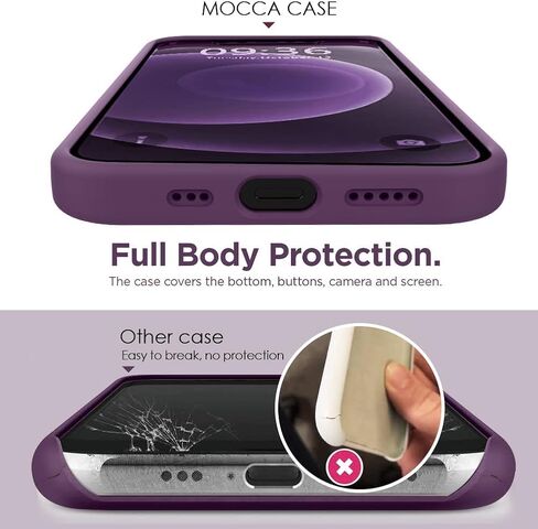 MOCCA Compatible with iPhone 12/ iPhone 12 Pro Case 6.1inch with Ring Kickstand |Super Soft Microfiber Lining|Anti-Scratch Full-Body Shockproof Protective Case for iPhone 12/12 Pro - Grape in Saudi Arabia