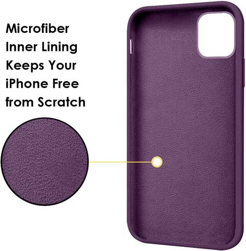 MOCCA Compatible with iPhone 12/ iPhone 12 Pro Case 6.1inch with Ring Kickstand |Super Soft Microfiber Lining|Anti-Scratch Full-Body Shockproof Protective Case for iPhone 12/12 Pro - Grape in Saudi Arabia