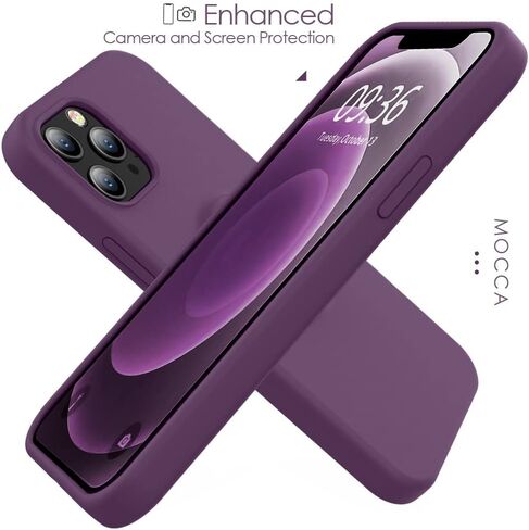 MOCCA Compatible with iPhone 12/ iPhone 12 Pro Case 6.1inch with Ring Kickstand |Super Soft Microfiber Lining|Anti-Scratch Full-Body Shockproof Protective Case for iPhone 12/12 Pro - Grape in Saudi Arabia