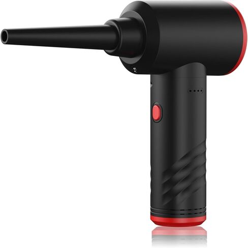 Portable Air Duster Rechargeable Dust Blower with LED Light Handheld Air Blower for PC, High Speed Electric Duster for Computer, 6 Nozzles 3 Speeds 6000mAh Battery (AD38 Black Standard Version) in Kuwait