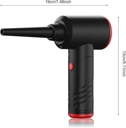 Portable Air Duster Rechargeable Dust Blower with LED Light Handheld Air Blower for PC, High Speed Electric Duster for Computer, 6 Nozzles 3 Speeds 6000mAh Battery (AD38 Black Standard Version) in Kuwait