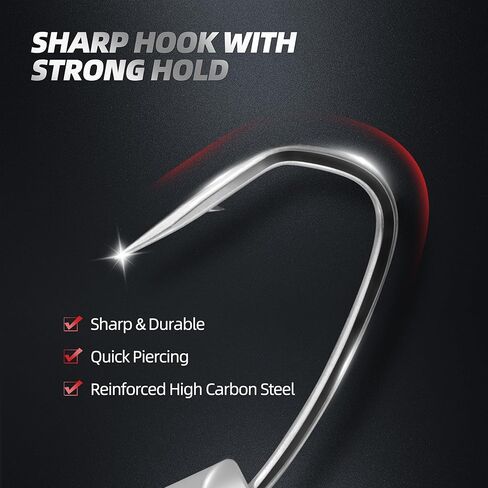Luminous Live Shrimp Hooks – Glow-in-The-Dark Offset Barbed Hooks with Silicone Bands, High-Carbon Steel Saltwater Shrimp Fishing Hooks, for Inshore & Night Fishing in Saudi Arabia