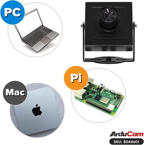 وحدة كاميرا Arducam 8MP HDR USB، كاميرا ويب UVC بزاوية عريضة 101 درجة (د) مع عدسة M12 للكمبيوتر الشخصي وRaspberry Pi وJetson Nano وغيرها من أجهزة SBC، تدعم أنظمة التشغيل Windows وLinux وAndroid وMac OS in Saudi Arabia