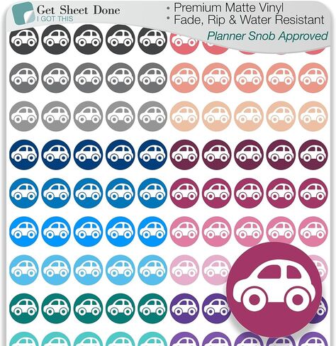 ملصقات سيارات / ملصقات فينيل 110 نقطة (1/3 بوصة) / أعمال تنظيف وصيانة وفواتير الميزانية وملصقات مخطط الحياة الإنتاجية الأساسية/مجلة Bujo Bullet اليومية/المواعيد (ورقة واحدة) in Kuwait