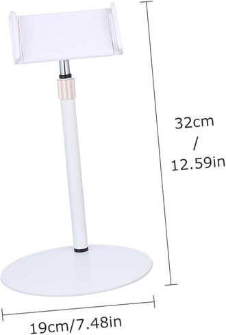 Zerodeko Adjustable Tablet Stand and Phone Holder, White Telescopic Multi-Angle Cradle Mount Dock for Desk and Travel Use in Saudi Arabia