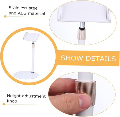 Zerodeko Adjustable Tablet Stand and Phone Holder, White Telescopic Multi-Angle Cradle Mount Dock for Desk and Travel Use in Saudi Arabia