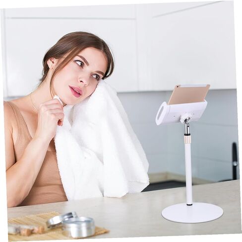 Zerodeko Adjustable Tablet Stand and Phone Holder, White Telescopic Multi-Angle Cradle Mount Dock for Desk and Travel Use in Saudi Arabia
