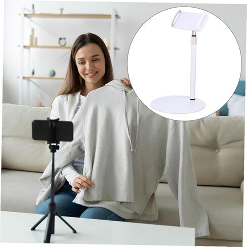 Zerodeko Adjustable Tablet Stand and Phone Holder, White Telescopic Multi-Angle Cradle Mount Dock for Desk and Travel Use in Saudi Arabia
